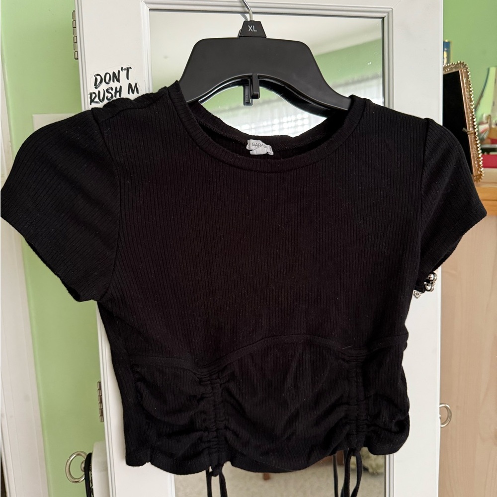 Garage Black Ruched Women's Cropped Top